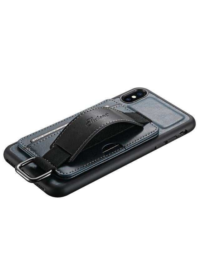 Suteni H13 Card Wallet Wrist Strap Holder PU Phone Case For iPhone XS Max - Image 4