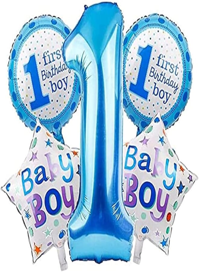 Secret Happy Birthday, 1st Birthday Balloons,Blue Baby Boy Mylar Aluminum Foil Balloons for Birthday Party Decorations and Supplies