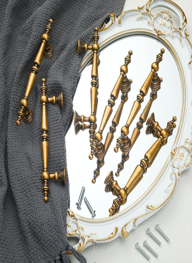 Shimeyao 10 Pack Antique Brass Cabinet Pulls 3-3/4"(96 mm) Hole Center Vintage Cabinet Pulls Handles Drawer Handles Closet for Kitchen Bathroom Drawer Dresser Pull Hardware Hole Center - Image 3