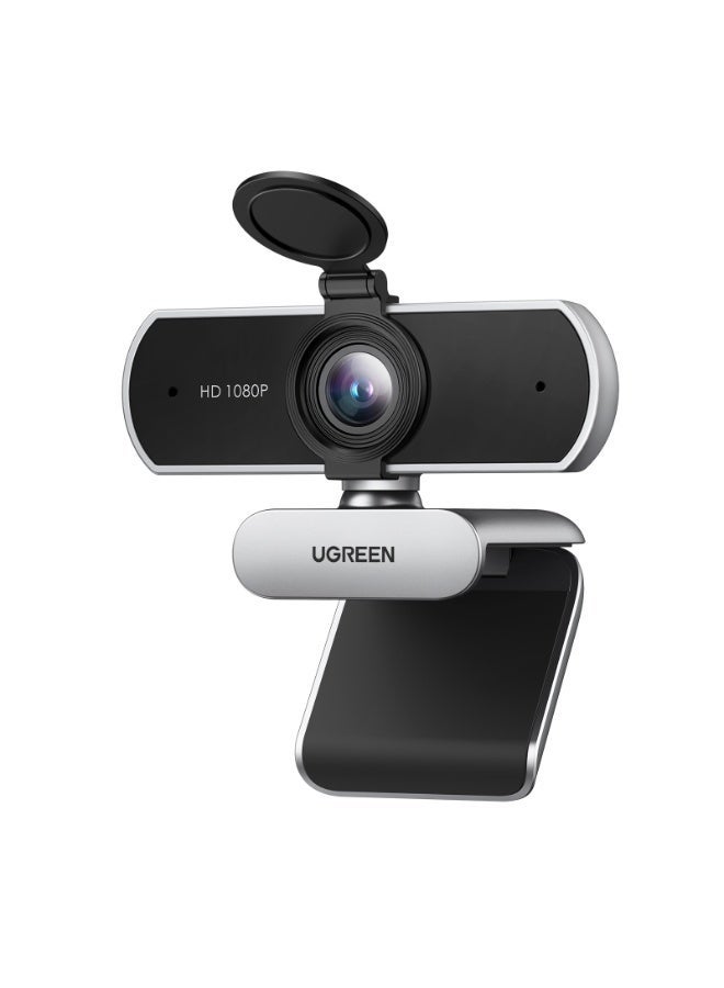 يو جرين 1080P Webcam with Microphone USB HD Camera, 1080P/30fps 720P/60fps Stream Camera, with Auto Light Correction, Dual Noise Reduction Mics, for Skype/Facebook/Youtube, Laptop/Desktop, Silver Grey - Image 1