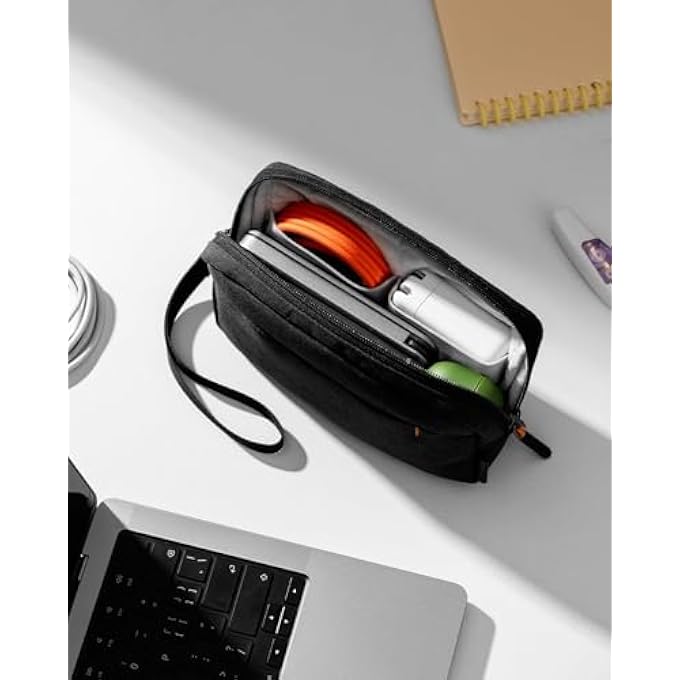 rayihni WATER-RESISTANT ELECTRONICS ORGANIZER BAG, PORTABLE TRAVEL TECH ACCESSORIES ORGANIZER CASE FOR CABLES, CHARGERS, POWER BANKS, USB DRIVES, MOUSE, HEADPHONES (BLACK) - Image 2
