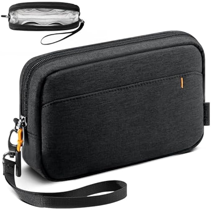 rayihni WATER-RESISTANT ELECTRONICS ORGANIZER BAG, PORTABLE TRAVEL TECH ACCESSORIES ORGANIZER CASE FOR CABLES, CHARGERS, POWER BANKS, USB DRIVES, MOUSE, HEADPHONES (BLACK) - Image 1