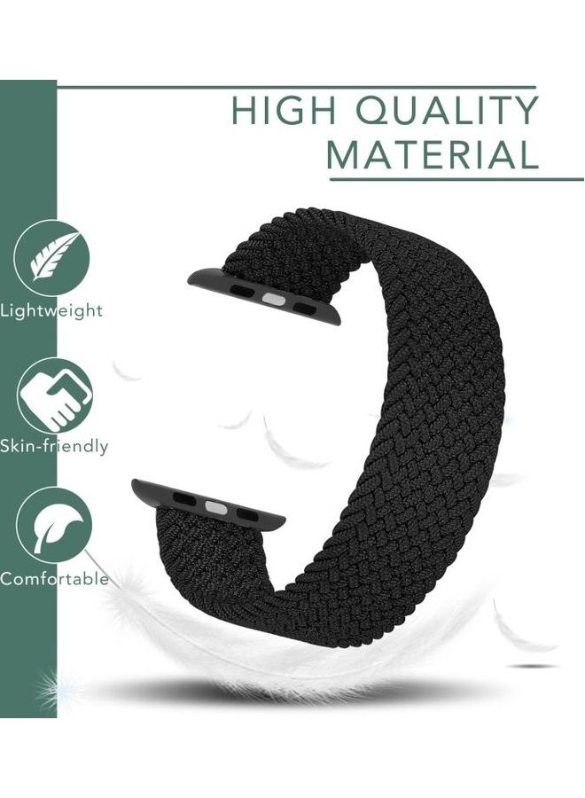 NIBEMINENT Metal Head Braided Nylon Replacement Strap Watchband For Apple Watch Series 7/6/SE/5/4/3/2/1 38/40/41mm Light Purple - Image 3