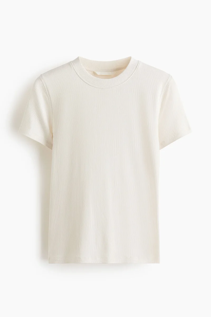 H&M Ribbed viscose T-shirt