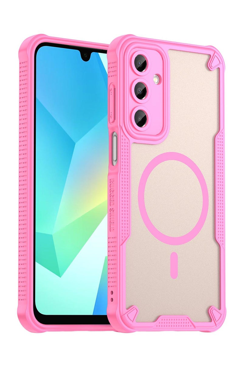 Cover For Samsung Galaxy A56 5G Armor Glaze MagSafe Magnetic Phone Case Raised edges around the screen and camera lens help prevent scratches - Pink - Image 1