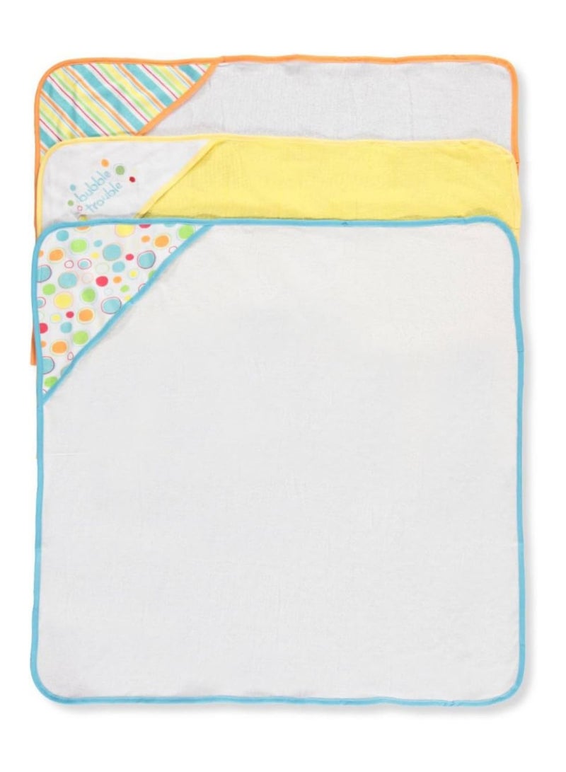 Luvable Friends Unisex Baby Cotton Terry Hooded Towels, Yellow, One Size - Image 3