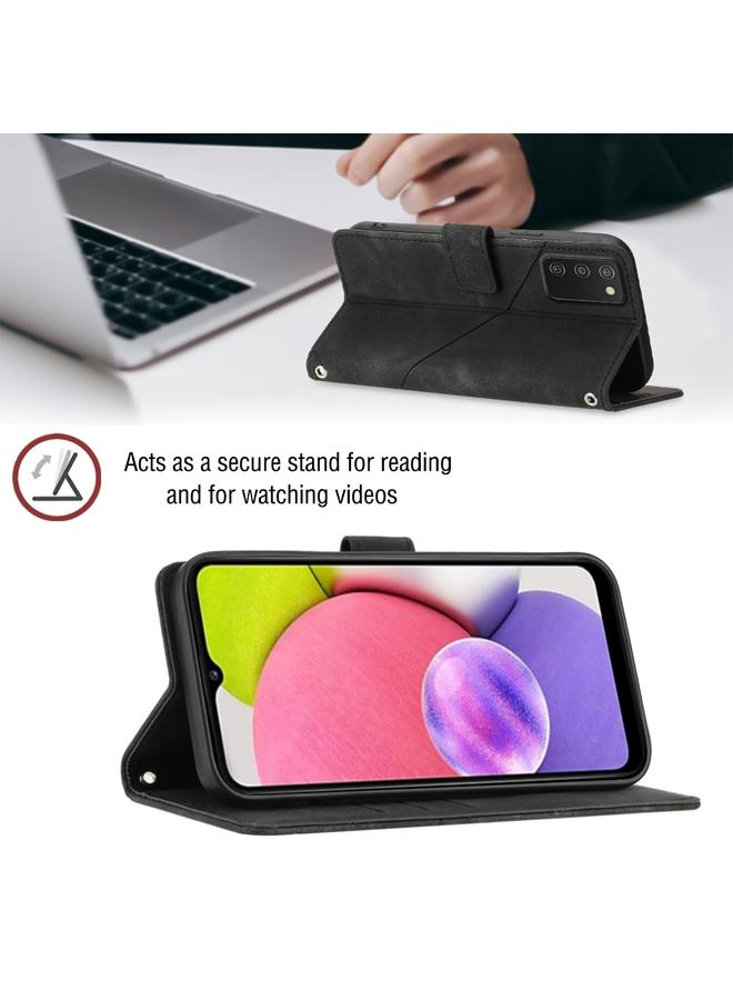 اس-توب جراب لهاتف Samsung Galaxy A03s مقاس 165.8 مم، جراب هاتف من الجلد المنقوش بملمس الجلد الأمريكي - Image 5