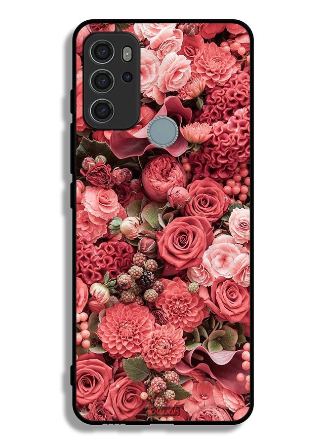 Tolwak Motorola Moto G60S Protective Case Cover Peach Roses  - Image 2