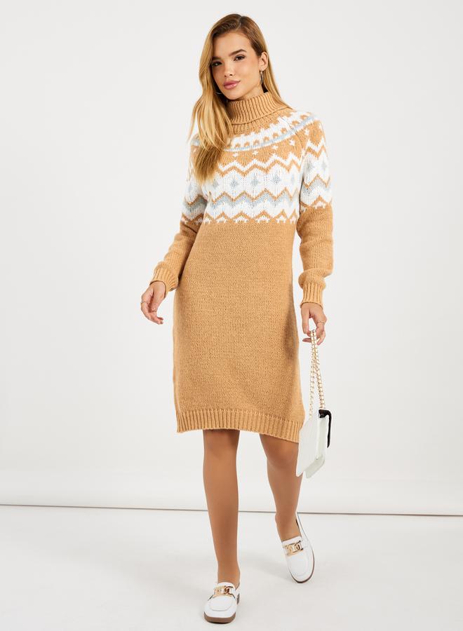 Styli Turtleneck Knit Dress - Image 1