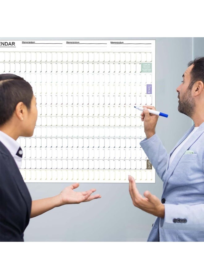 2026 Wall Calendar Planner; Poster Calendar 74.2 x 52.5 cm; 12 Month Year Round Schedule; Wall Mounted Grid Daily Blocks for Home Office School - Image 4