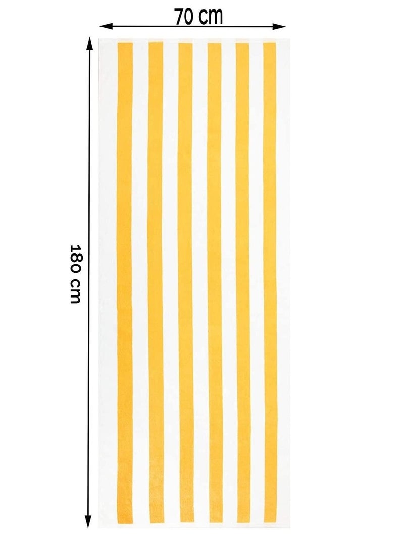 SIGNOOLA Beach Towel 100% Cotton , POOL YELLOW Stripe , 70 x 180cm  - Image 3