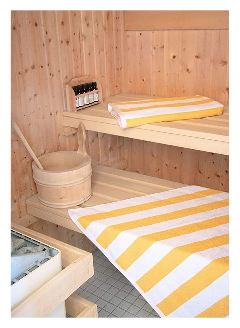 SIGNOOLA Beach Towel 100% Cotton , POOL YELLOW Stripe , 70 x 180cm  - Image 4