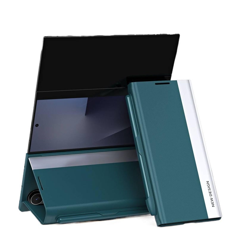 Protective Case | Kickstand | Green | Shockproof Cover for Samsung Galaxy Z Fold 6 | Leather Texture Drop Protection - Image 2