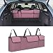 Alieemo Car Trunk Organizer Waterproof Collapsible Cargo Bag with 4 PocketsBackseat Hanging Large Storage with Adjustable Straps Sturdy Space Saver Frees Trunk Floor for SUV Truck Pink - Image 2