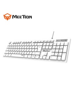 Meetion MEETION USB STANDARD WIRED KEYBOARD WHITE K300 Silent touch UV layout not easy to remove High-quality membrane keyboard  - Image 1