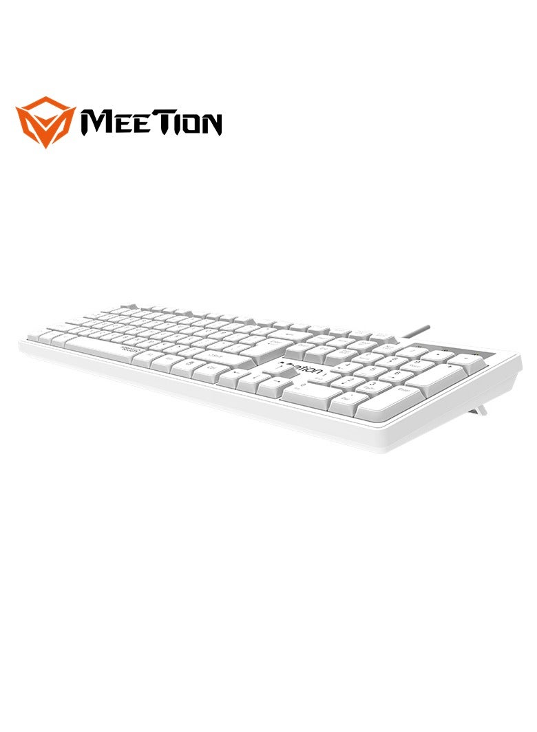 MEETION USB STANDARD WIRED KEYBOARD WHITE K300 Silent touch UV layout not easy to remove High-quality membrane keyboard - Image 5