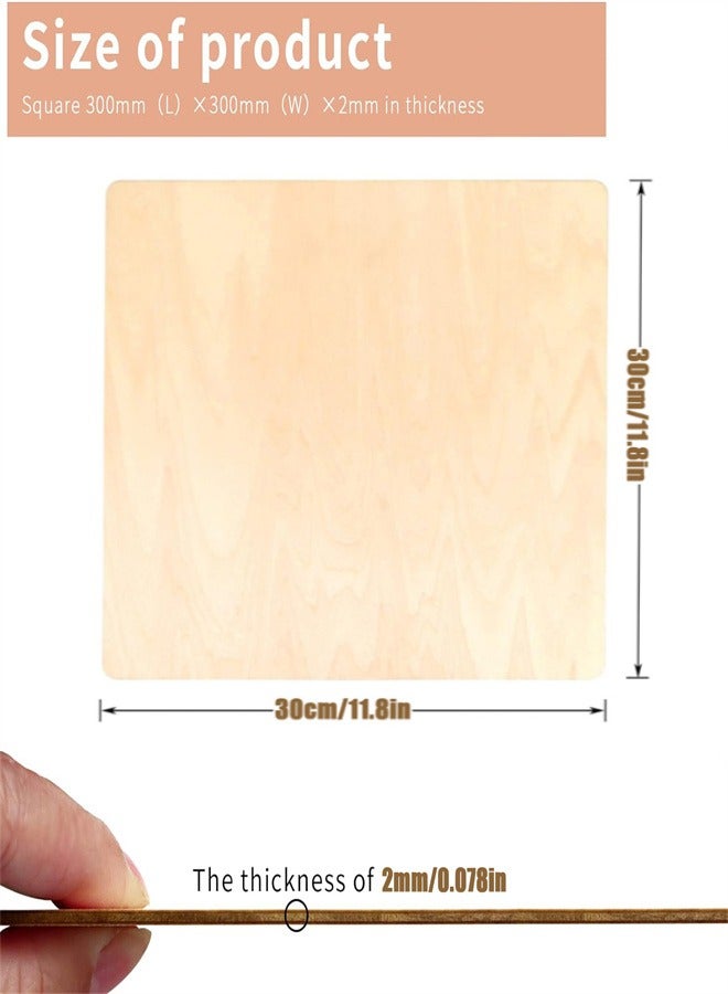 Basswood Sheets for Crafts, 8 Pack Unfinished Wood Pieces Wood Sheets Plywood Sheets with Smooth Surfaces - Crafts Wood Perfect for Architectural Models Laser Cutting Sawing, Drawing Painting - Image 2