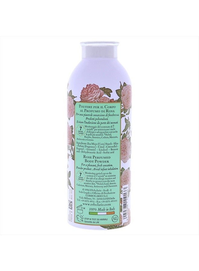 L'Erbolario Rose Perfumed Body Powder - Naturally Enticing Floral Scent with Rose, Jasmine, and White Musk - No Silicones, Parabens Or Petrolatum - Perfectly Refreshing for All Skin Types - 3.5 Oz - Image 2