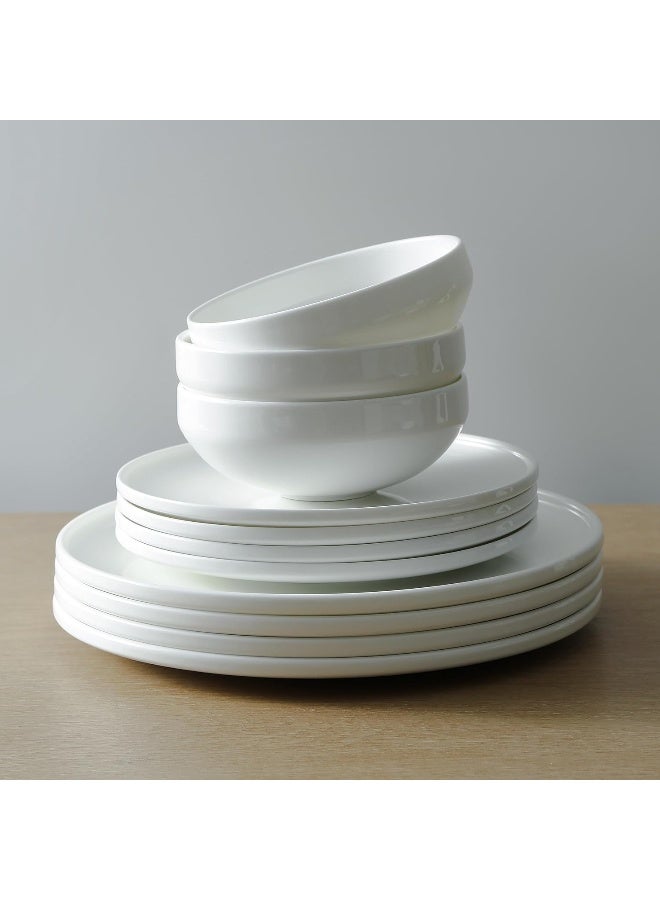 Stone Lain Quinn Bone China 12Piece Dinnerware Set White - Image 2