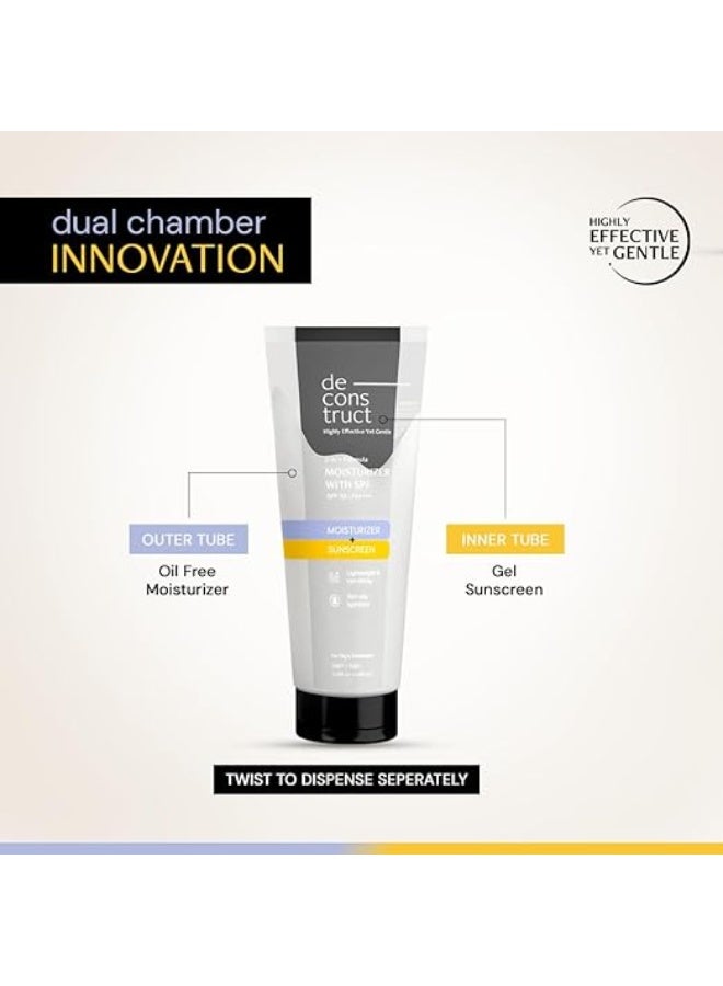 ديكونستركت مرطب وواقي من الشمس 2 في 1 من Deconstruct | عامل حماية من الشمس SPF 50 PA++++، مرطب خالٍ من الزيوت وواقي من الشمس على شكل جل، تم اختباره في المختبر (Invivo)، خفيف الوزن، غير دهني، للبشرة الدهنية والمختلطة والعادية | للرجال والنساء - 50 جم - Image 2