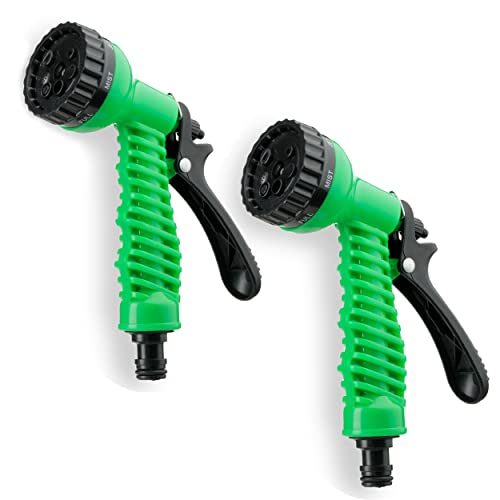 Garbnoire 7 in 1 Water Gun Multi Pattern High Pressure Garden Hose Nozzle for Plants, Lawn, Grass, Flower, Pets, Car Bike Washer Watering Spray (Pack of 2) - Image 1