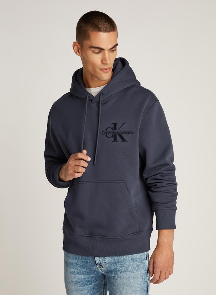 Calvin Klein Jeans Logo Print Drawstring Hoodie  - Image 1