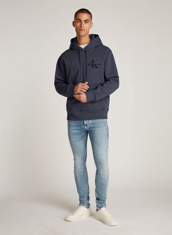 Calvin Klein Jeans Logo Print Drawstring Hoodie  - Image 4