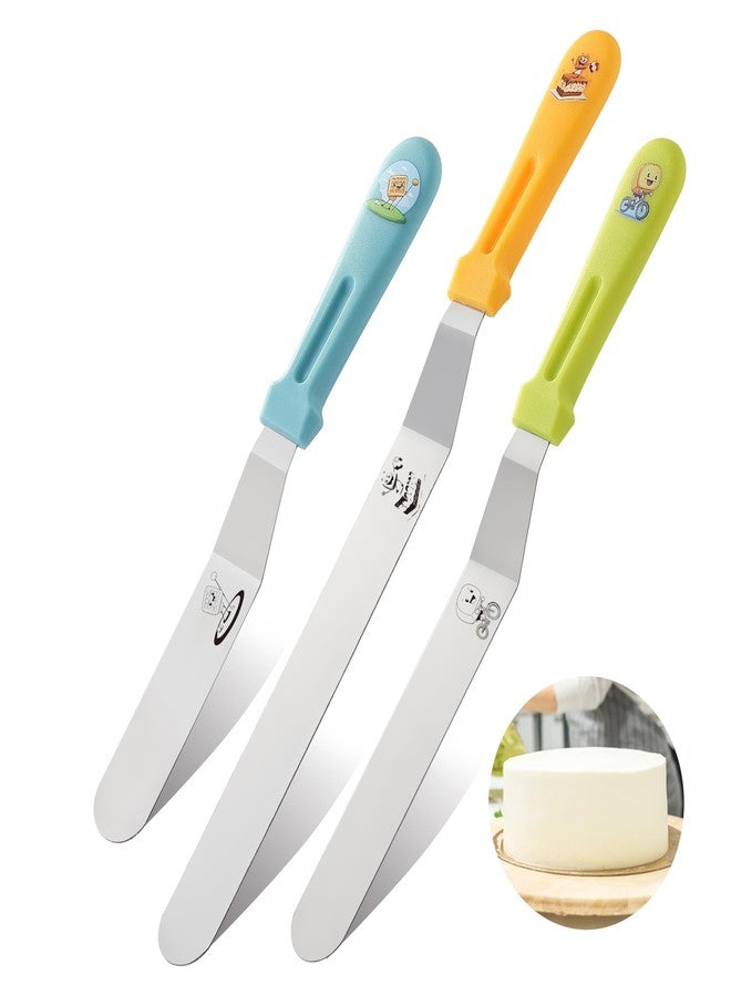 KCKHFA 3PCS Icing Spatula, Offset Spatulas with Ergonomic PP Handle, Stainless Steel Multi-purpose Frosting tools for cake decorating, Baking, Dishwasher Safe (6",8",10") - Image 1