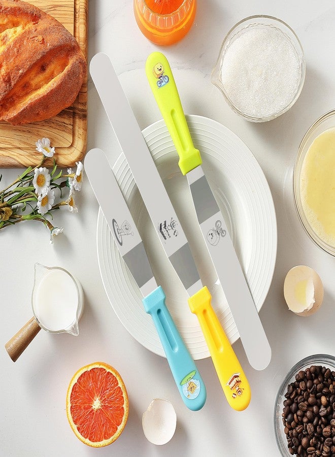 KCKHFA 3PCS Icing Spatula, Offset Spatulas with Ergonomic PP Handle, Stainless Steel Multi-purpose Frosting tools for cake decorating, Baking, Dishwasher Safe (6",8",10") - Image 3