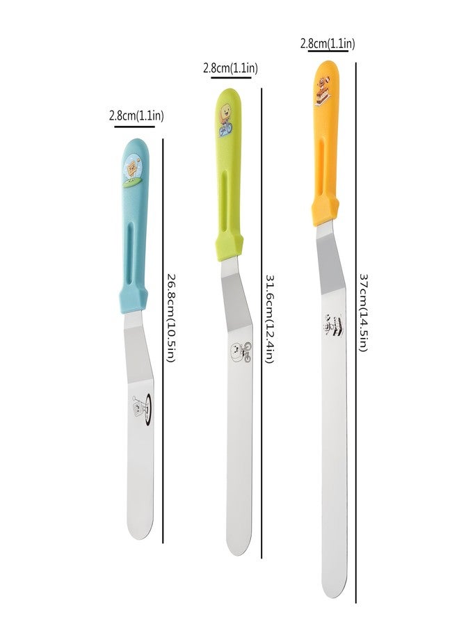 KCKHFA 3PCS Icing Spatula, Offset Spatulas with Ergonomic PP Handle, Stainless Steel Multi-purpose Frosting tools for cake decorating, Baking, Dishwasher Safe (6",8",10") - Image 2