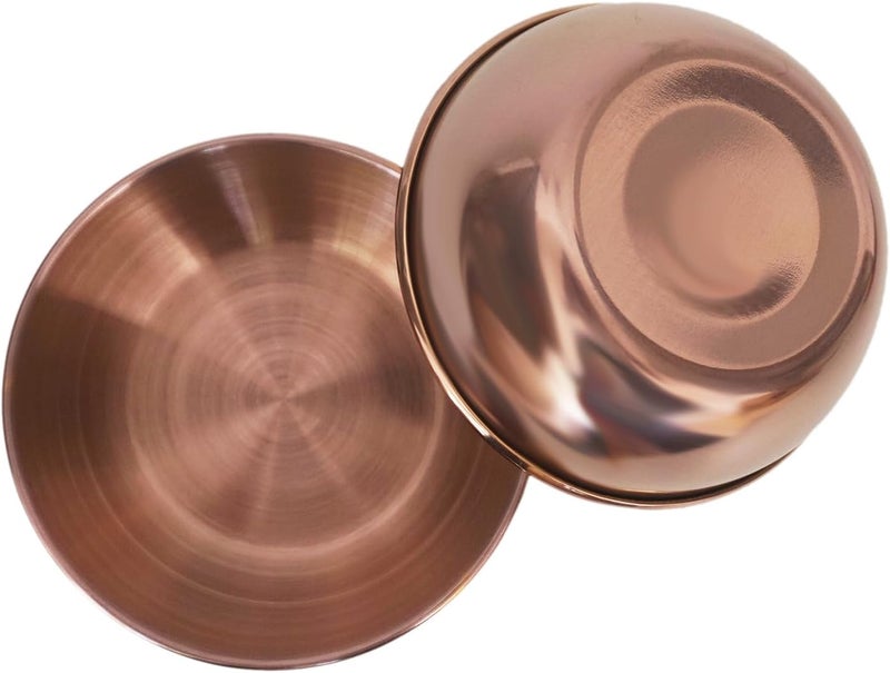 LoveDeal Set of 8 Stainless Steel Dipping Sauce Bowls Soy Sauce Dishes Seasoning Plate Small Round Saucers Appetizer Plate for Sushi Side Dishes Tomato Sauce 327x327x 114 Rose Gold - Image 5