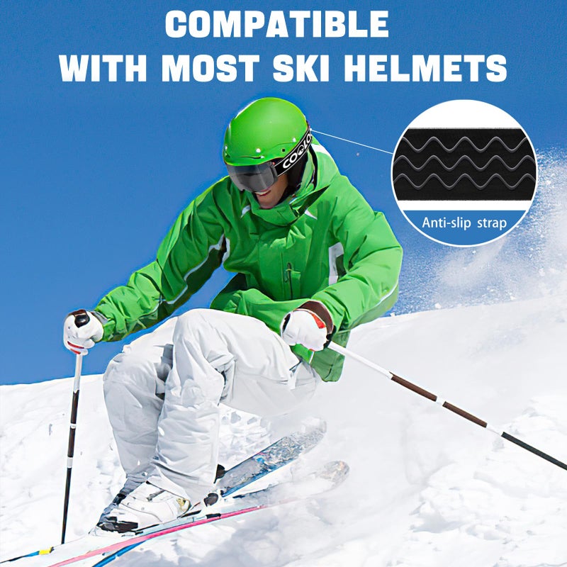COOLOO Snow/Ski Goggles, Snowboard Goggles for Men Women Youth -OTG, Magnetic Lens Frameless Anti Fog 100% UV Protection - Image 3