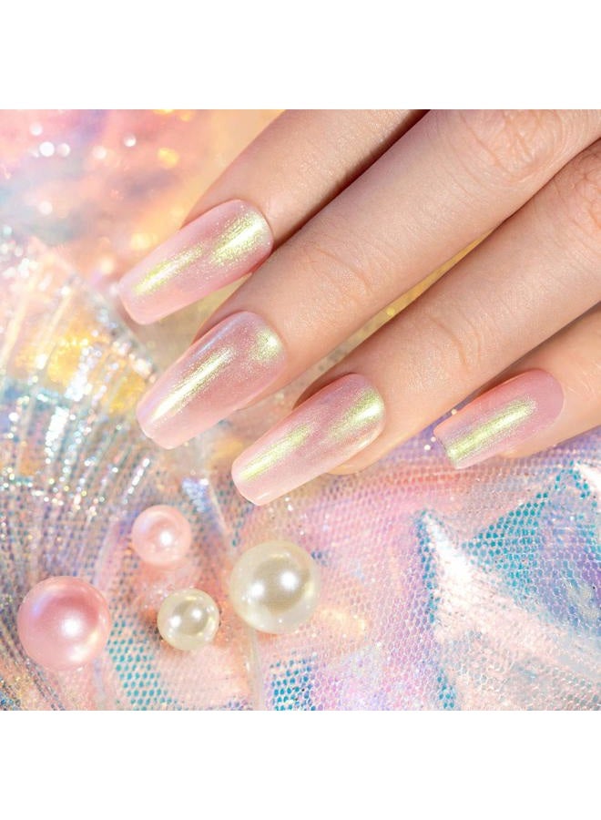 RARJSM Pearl Gel Nail Polish Mermaid Nail Polish 15ML Soak Off Varnish with Shimmer Effect for DIY Nail Art at Home - Image 2