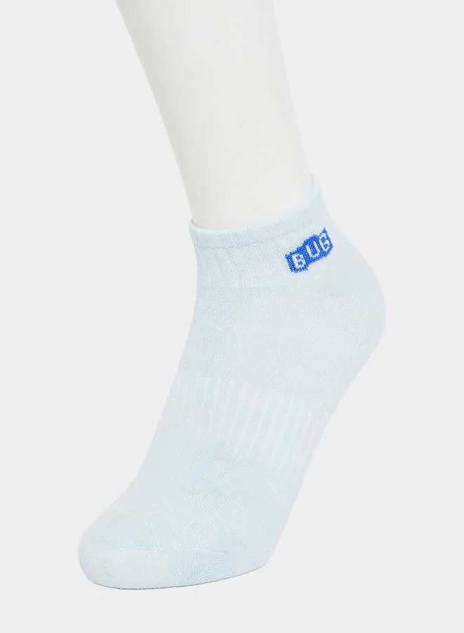 Styli Styli Set of 5 - Printed Detail Ribbed Ankle Socks