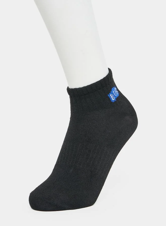 Styli Styli Set of 5 - Printed Detail Ribbed Ankle Socks