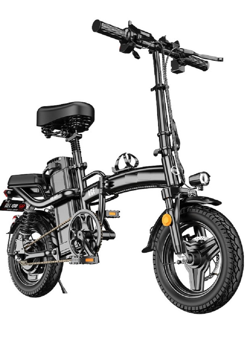 Gasin Electric Adult Folding Bike 400W Motor, 30 MPH, 48V/25Ah Battery 120 Miles of Range Detachable Folding Electric Bike, All Terrain 14 Inch Tires for Commuting, Beach, Snow, Mountain Electric Scooter  - Image 2