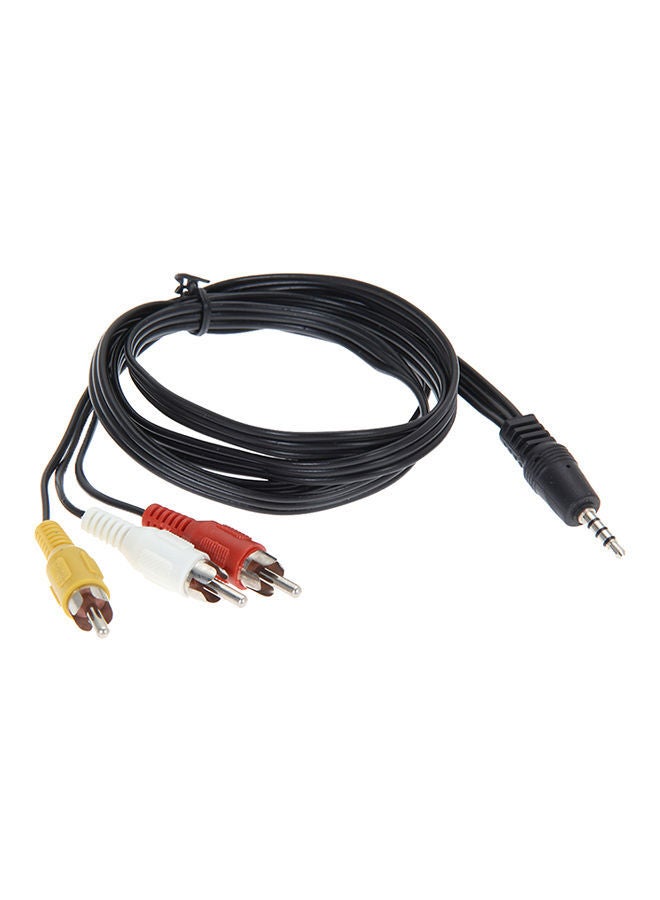 NIBEMINENT 3.5mm Jack To 3 RCA Adapter Cable Audio Video AV Converter Black  - Image 1