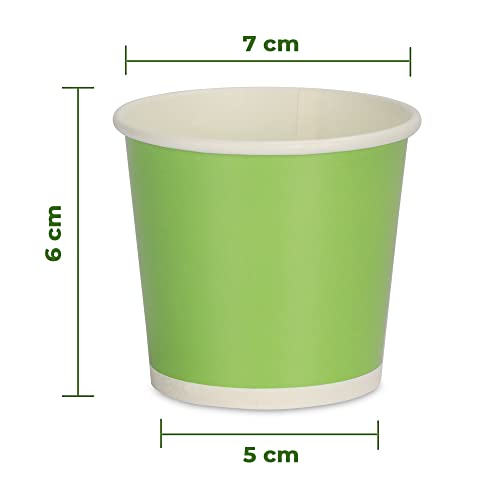 e kysa basics Paper Disposable Tea/Coffee Cups, Set of 50 pcs, 200 ml - Green - Image 2
