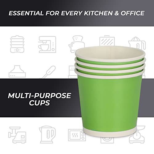 e kysa basics Paper Disposable Tea/Coffee Cups, Set of 50 pcs, 200 ml - Green - Image 4