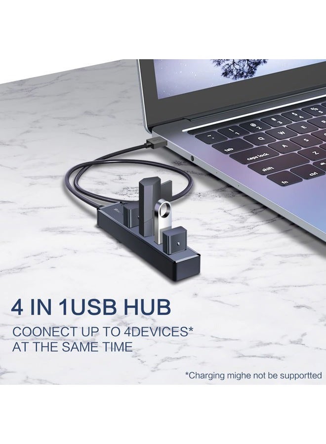 SmartQ H302S USB 3.0 Hub for Laptop with 2ft Long Cable, Multi USB Port Expander, Fast Data Transfer USB Splitter for Laptop, Compatible with Windows PC, Mac, Printer, Mobile HDD - Image 2