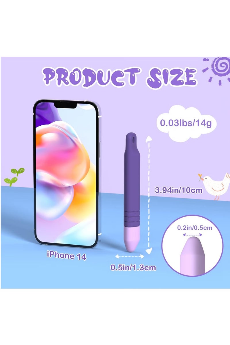 Kid-Friendly Stylus Pens for Touch Screens with Tethers - Anti-Rolling Tablet Stylus 2 Pack for Kids, Compatible with iPad, iPhone, Tablets, Kindle and All Touch Screen Devices (Blue+Purple) - Image 3