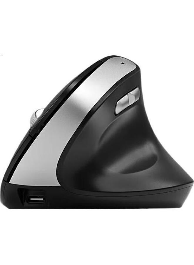 B.O.W Hangshi Mw190 Ergonomic Wireless Mouse For Laptop And Desktop Computer, Quiet Drawing And Modeling, Office And Home Use, Suitable For Small And Medium Hands, Vertical Standing Design, Gray And Black Color - Image 1
