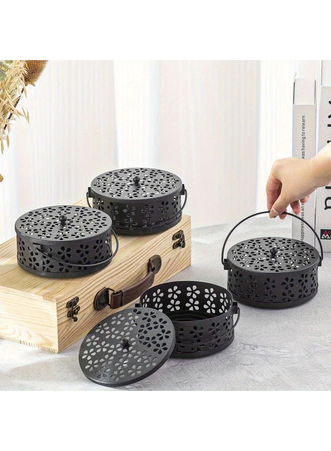 Vintage Cast Iron Mosquito Coil Holder Floral Cut Out Art Luxury Model A Random Color - Image 2