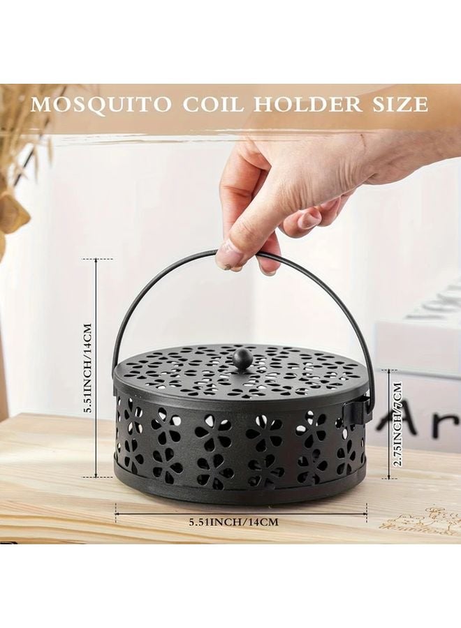 Vintage Cast Iron Mosquito Coil Holder Floral Cut Out Art Luxury Model A Random Color - Image 4