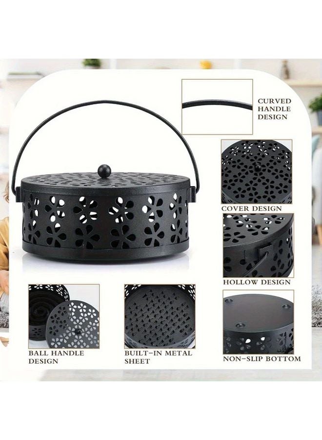 Vintage Cast Iron Mosquito Coil Holder Floral Cut Out Art Luxury Model A Random Color - Image 3