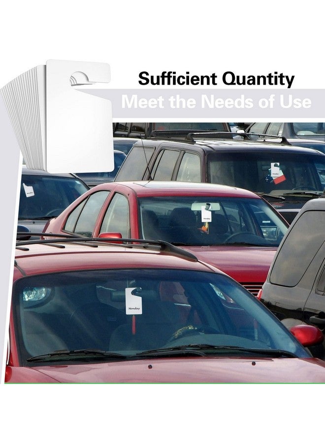 فيسينبال مجموعة من ١٠٠ بطاقة تعليق فارغة لتصريح ركن السيارة من Vicenpal، مقاس ٣ × ٥ بوصات، لمرآة الرؤية الخلفية للسيارة (أبيض) - Image 2