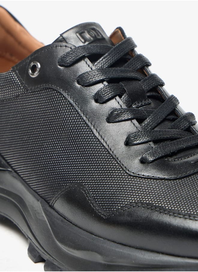 DUCHINI Mens Textured Lace-Up Low Ankle Sneakers  - Image 5