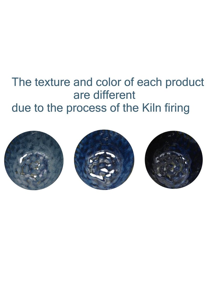 SOLARAE أوعية غمس سيراميكية رائعة، أطباق صغيرة لأوعية الغمس، أوعية صلصة صغيرة، مجموعة من 4 أوعية زرقاء للباربكيو، الحفلات، وزينة المنزل. - Image 2