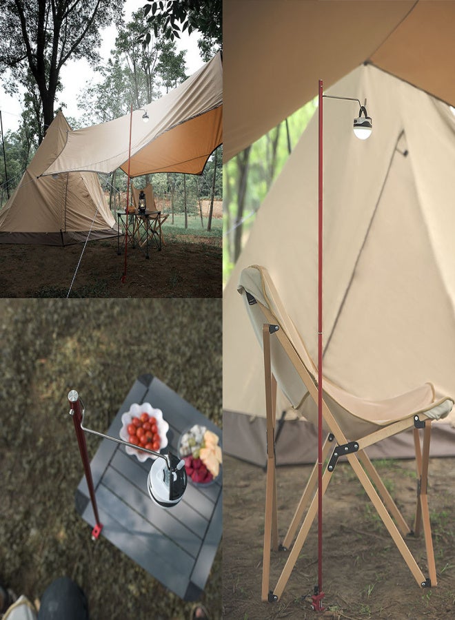 shinrtrip Camping Folding Lamp Pole Portable & Lightweight Aluminum Durable Light Lamp Support For Picnic Hiking Backpacking Fishing Garden BBQ - Image 2