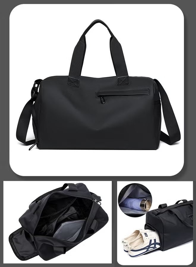 Arabest Large Sports Duffle Bag for Gym & Travel, Stay Organized with Shoe Compartment & Waterproof Wet Pocket, for Men and Women,Black - Image 2